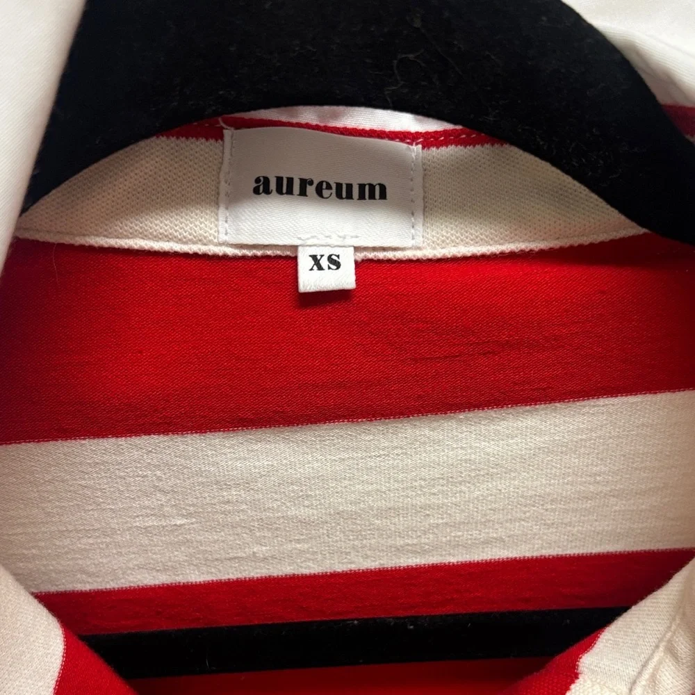 AUREUM Red and White Striped Polo - Picture 2 of 2